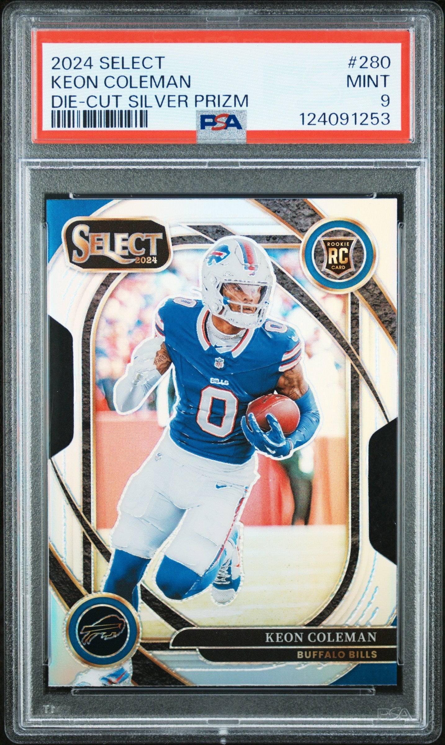 2024 Panini Select #280 Keon Coleman Die-Cut Silver Prizm PSA 9-1