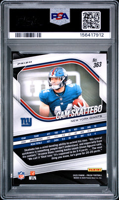 2025 Panini Prizm #363 Cam Skattebo Silver Prizm PSA 8-2