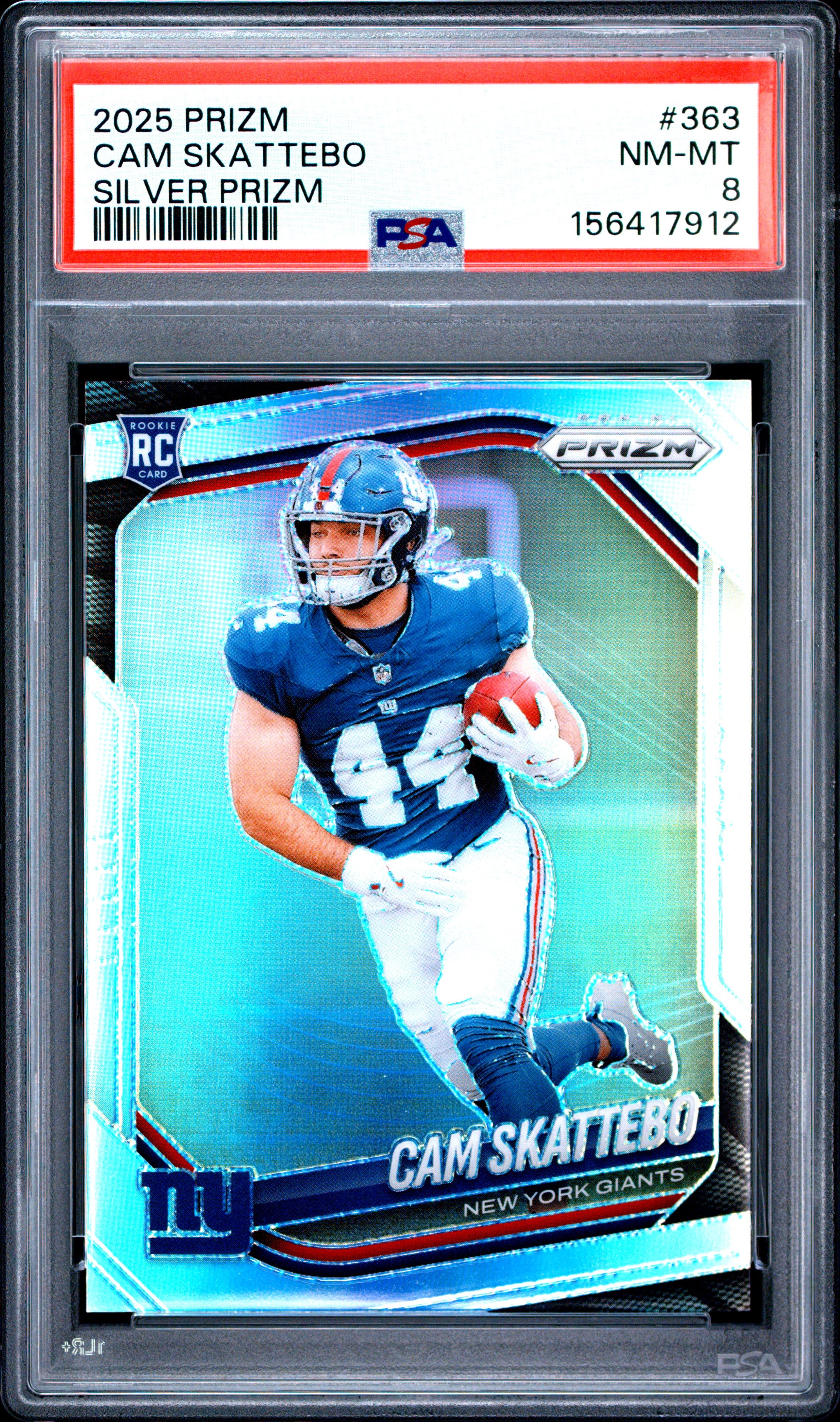2025 Panini Prizm #363 Cam Skattebo Silver Prizm PSA 8