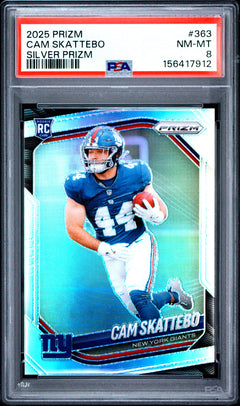 2025 Panini Prizm #363 Cam Skattebo Silver Prizm PSA 8-1