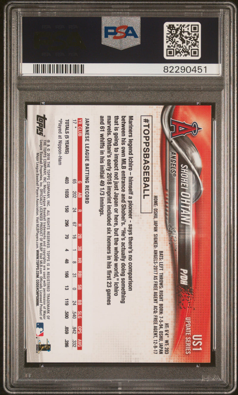 2018 Topps Update #US1 Shohei Ohtani PSA 9-2
