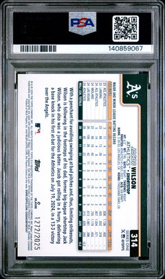 2025 Topps #314 Jacob Wilson Gold PSA 9 #/2025-2