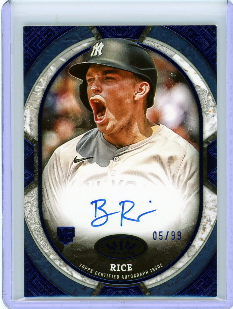2025 Topps Tier One #TOS-BR Ben Rice Tier One Shots Autographs Blue Foil #/99-1
