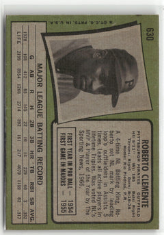 1971 Topps #630 Roberto Clemente (VG, Check Scans)-2