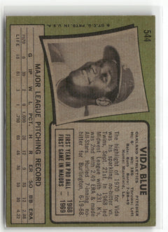 1971 Topps #544 Vida Blue (EX, Check Scans)-2