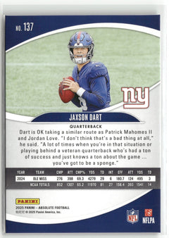 2025 Panini Absolute #137 Jaxson Dart Retail-2