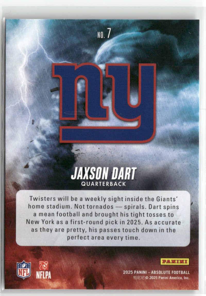 2025 Panini Absolute #7 Jaxson Dart By Storm-2