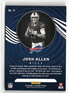 2023 Panini Illusions #11 Josh Allen Yellow Diamond Trophy Collection #/299-2