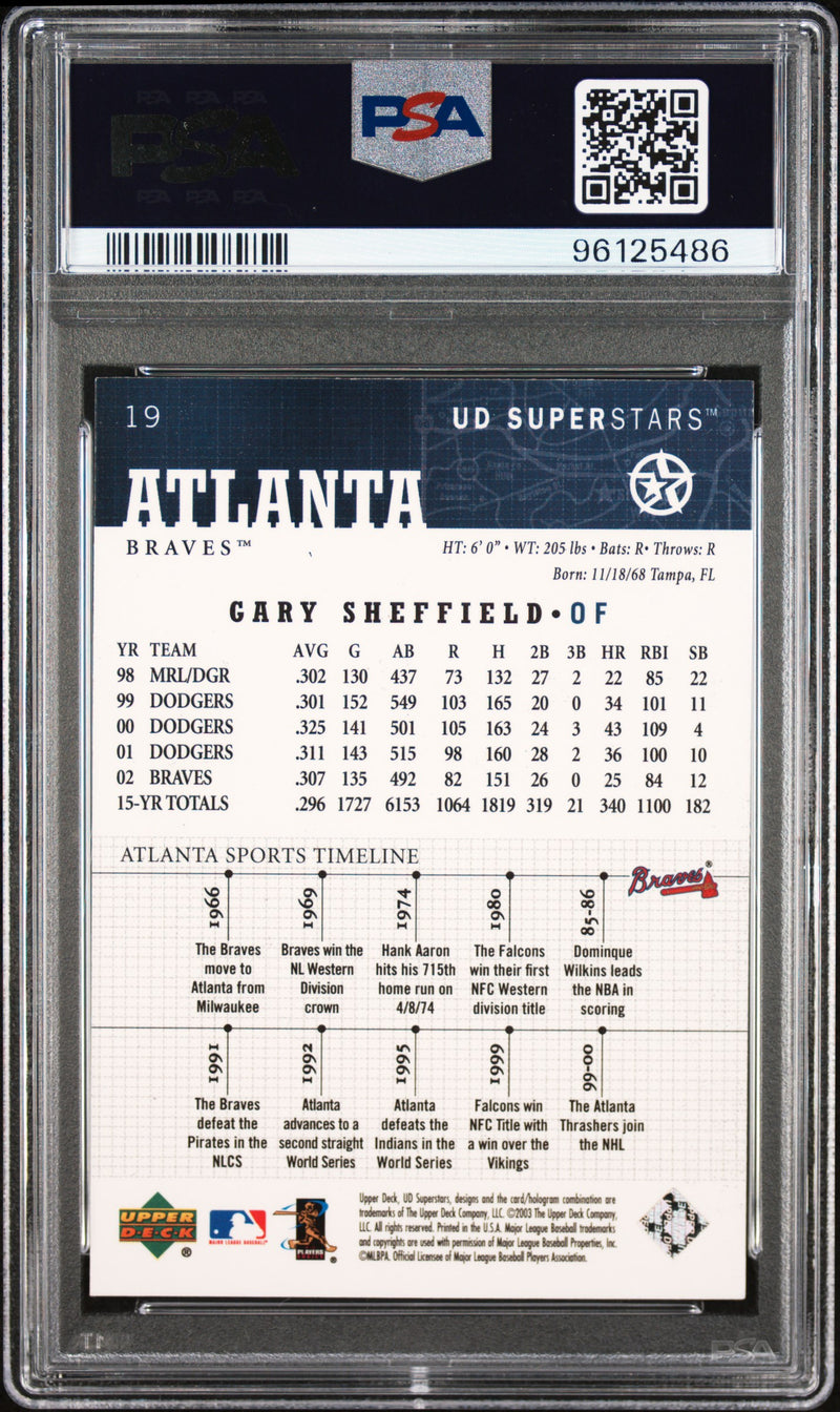 2002-03 UD SuperStars #19 Gary Sheffield PSA 8-2