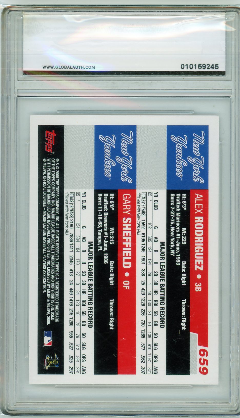 2006 Topps #659 Bronx Bombers (Alex Rodriguez / Gary Sheffield) Other 8.5-2
