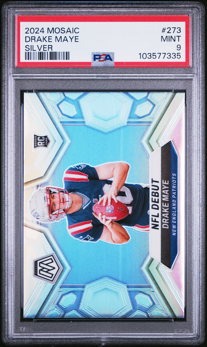 2024 Panini Mosaic #273 Drake Maye Silver PSA 9-1