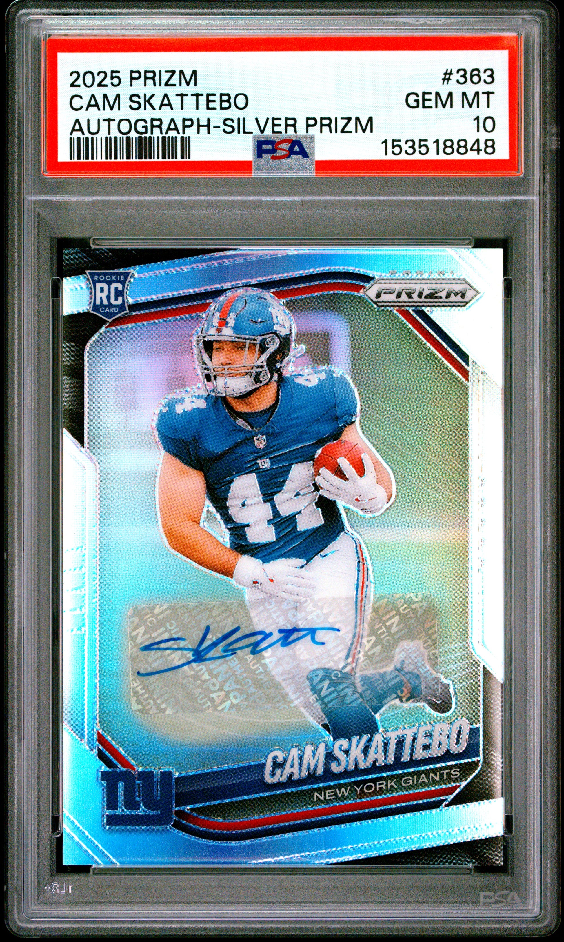 2025 Panini Prizm #363 Cam Skattebo Prizm Autographs Silver PSA 10-1