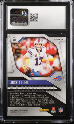 2024 Panini Prizm #28 Josh Allen Green Wave CGC 10-2