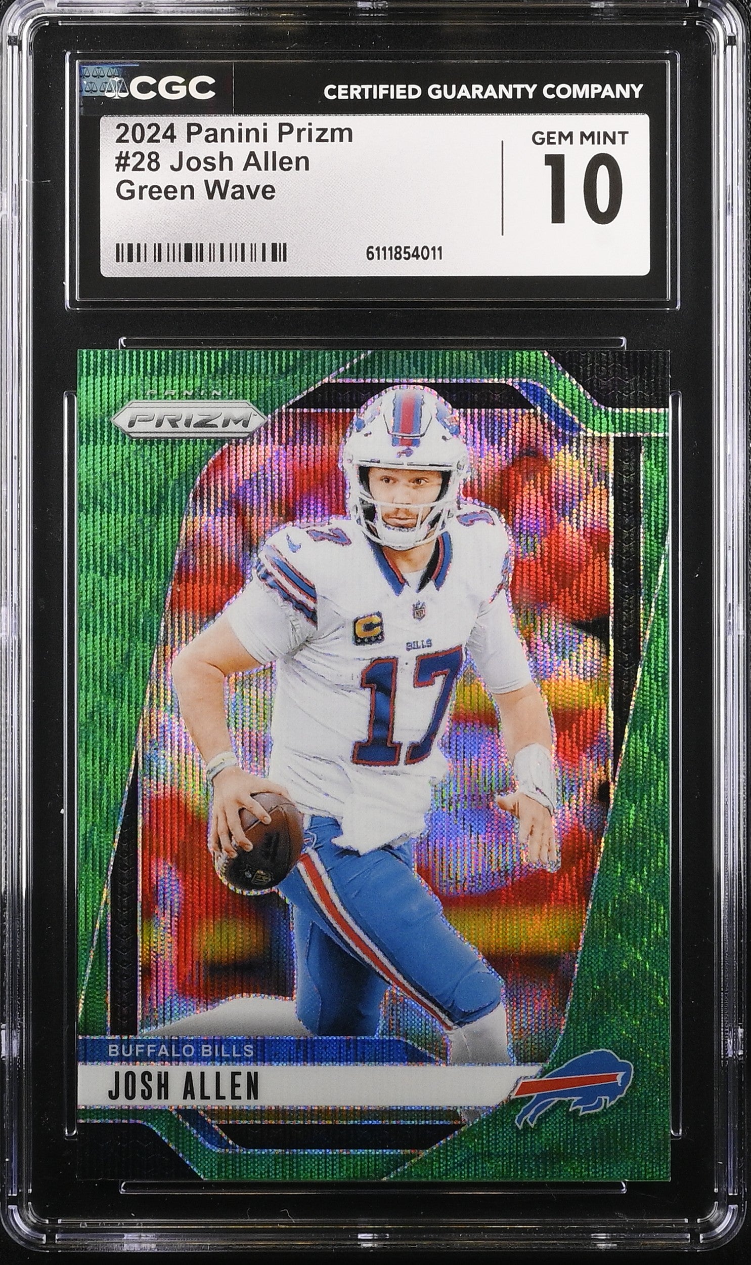 2024 Panini Prizm #28 Josh Allen Green Wave CGC 10-1