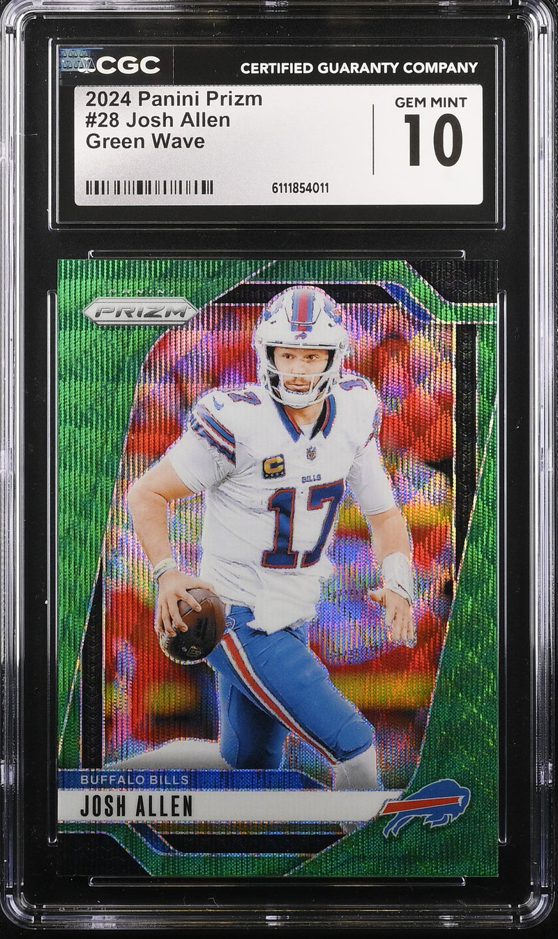 2024 Panini Prizm #28 Josh Allen Green Wave CGC 10-1