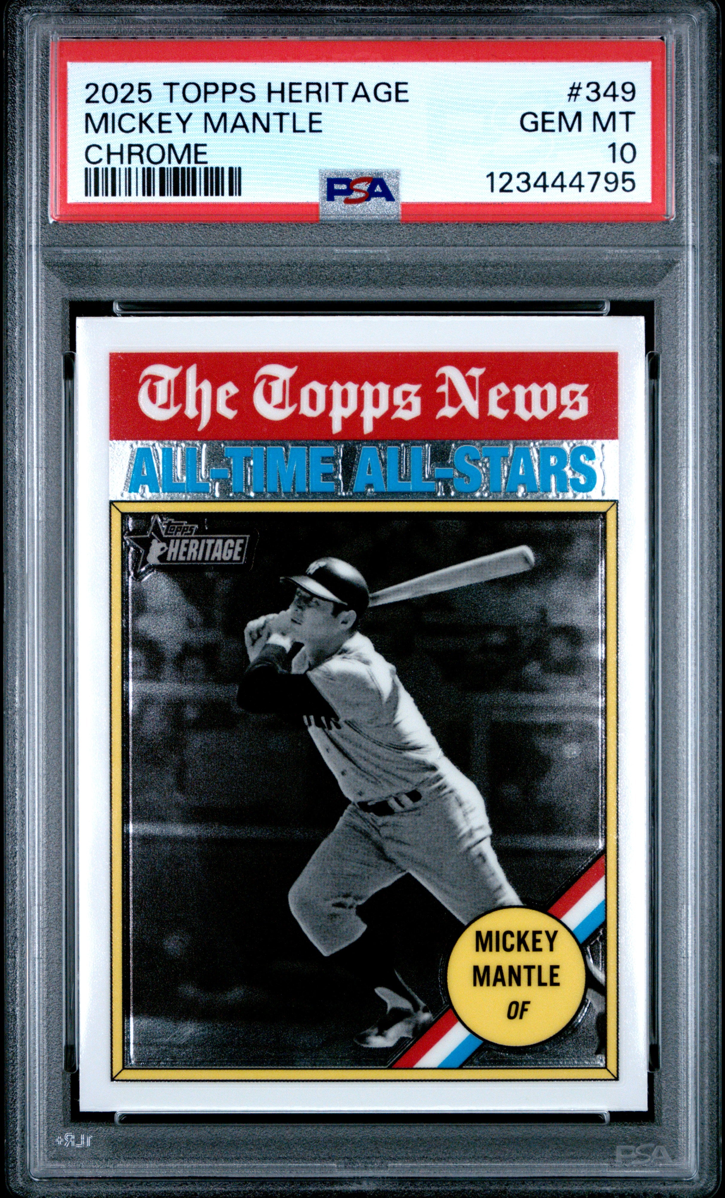 2025 Topps Heritage #349 Mickey Mantle Chrome PSA 10