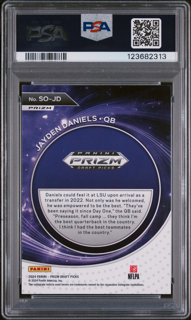 2024 Panini Prizm Student #SOJD Jayden Daniels Red Ice PSA 10-2