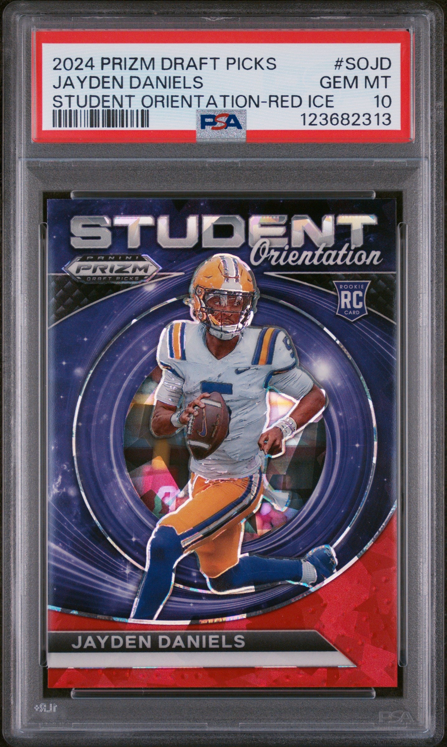 2024 Panini Prizm Student #SOJD Jayden Daniels Red Ice PSA 10-1
