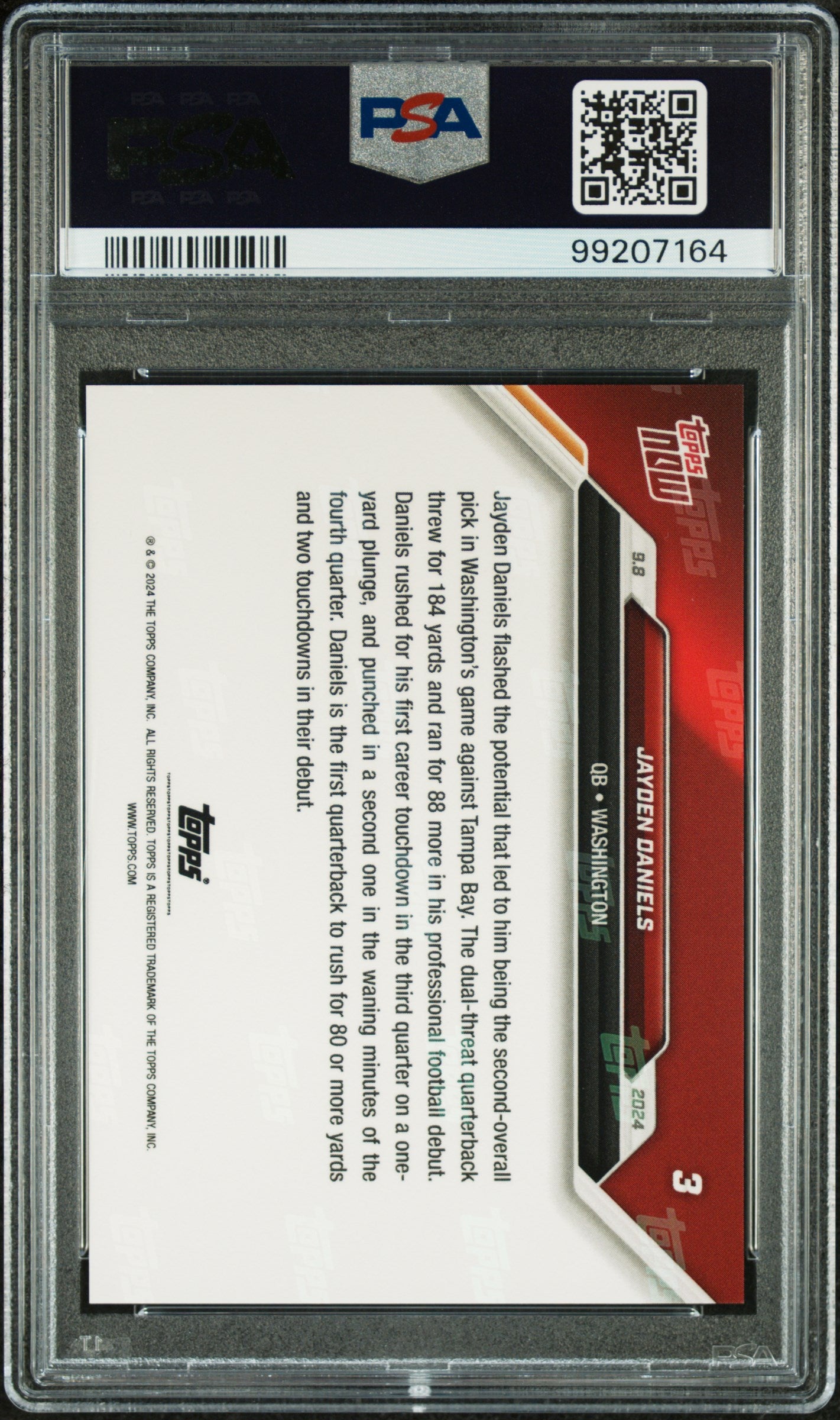 2024 Topps Now #3 Jayden Daniels PSA 10-2
