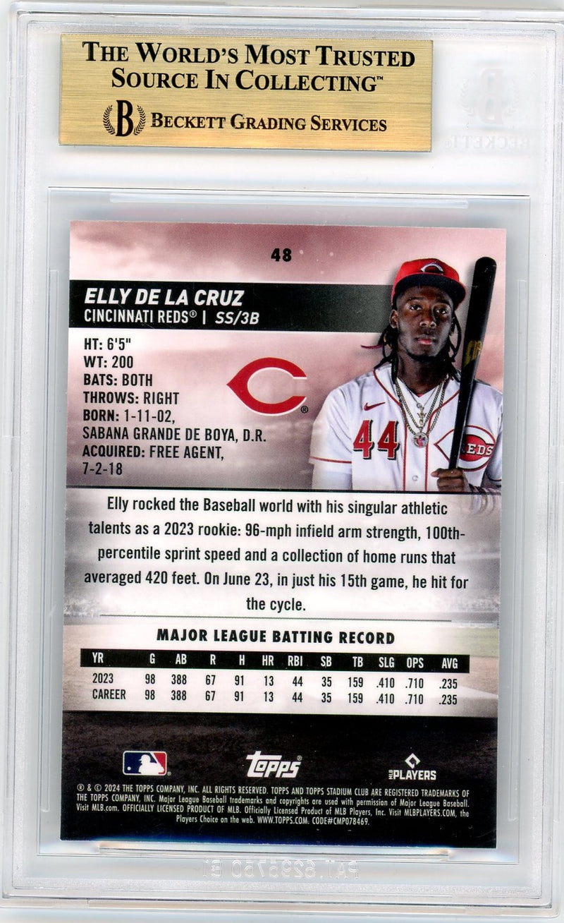2024 Stadium Club #48 Elly De La Cruz Chrome BGS 9.5-2