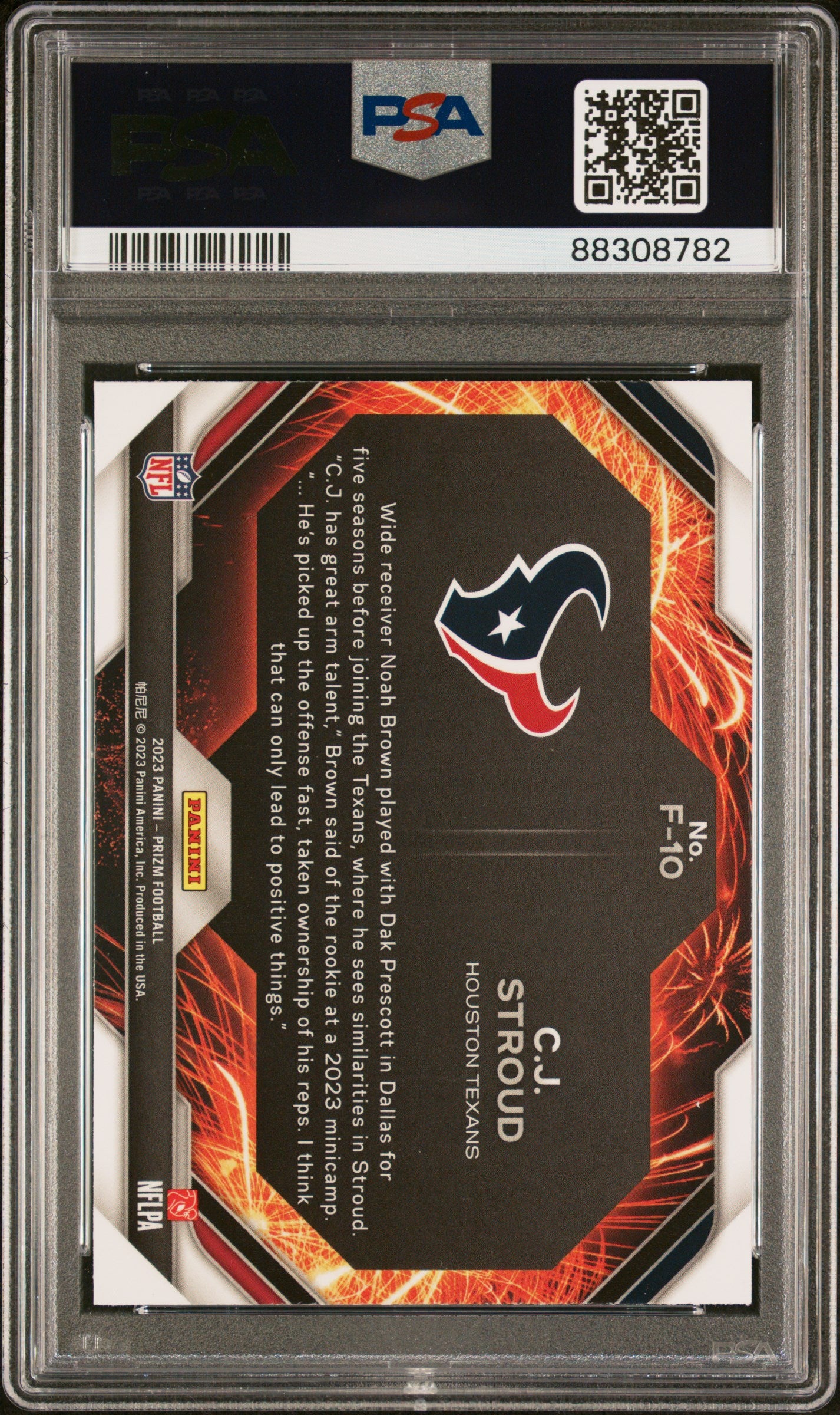 2023 Panini Prizm #F-10 C.J. Stroud Fireworks PSA 9-2