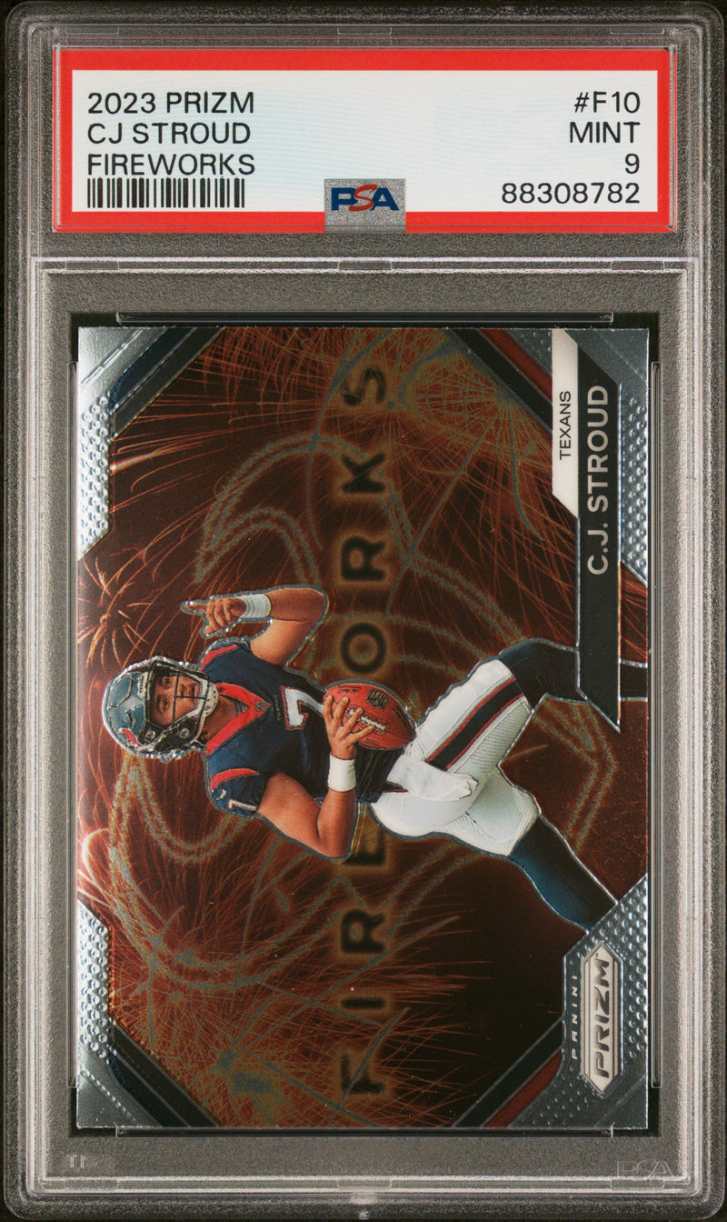 2023 Panini Prizm #F-10 C.J. Stroud Fireworks PSA 9-1
