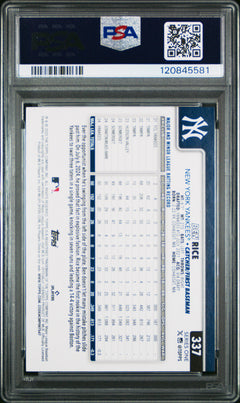 2025 Topps #337 Ben Rice Spring Training PSA 9-2