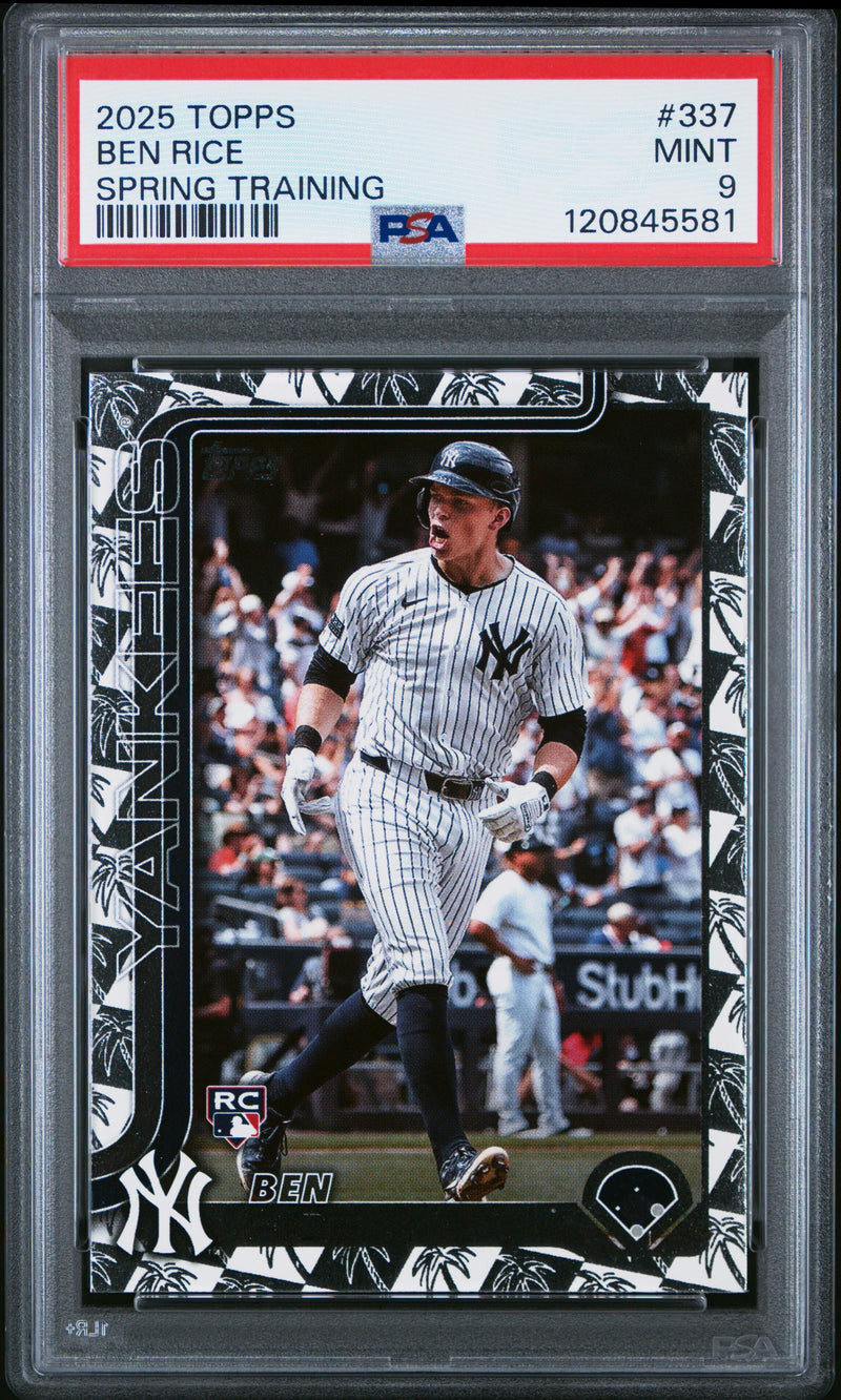 2025 Topps #337 Ben Rice Spring Training PSA 9-1