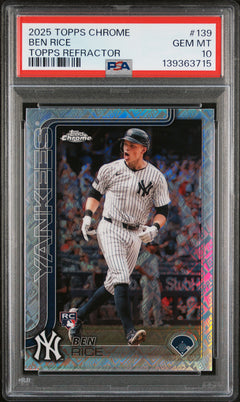 2025 Topps Chrome #139 Ben Rice Topps Refractor PSA 10-1