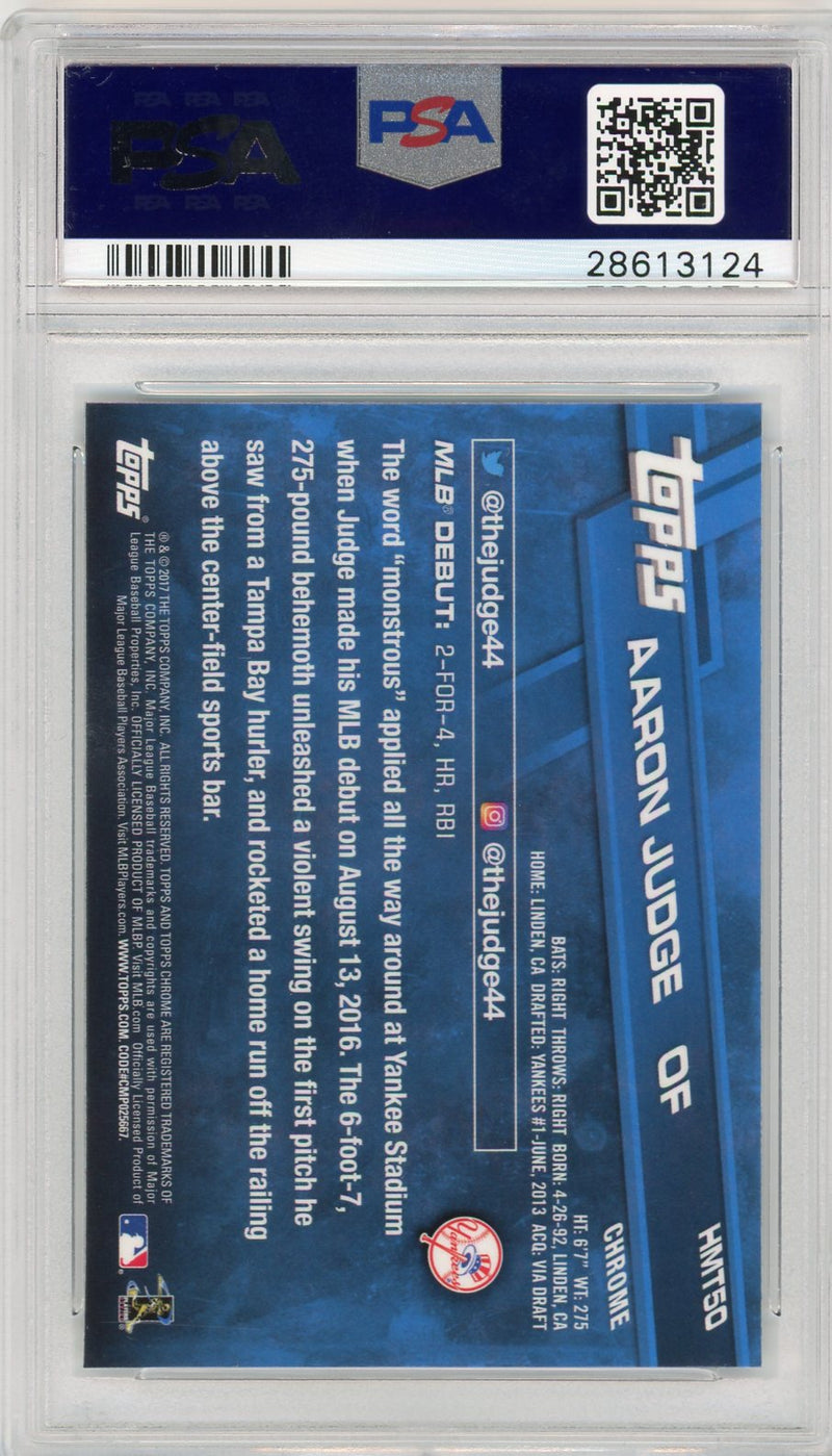 2017 Topps Chrome Update #HMT50 Aaron Judge PSA 10-2