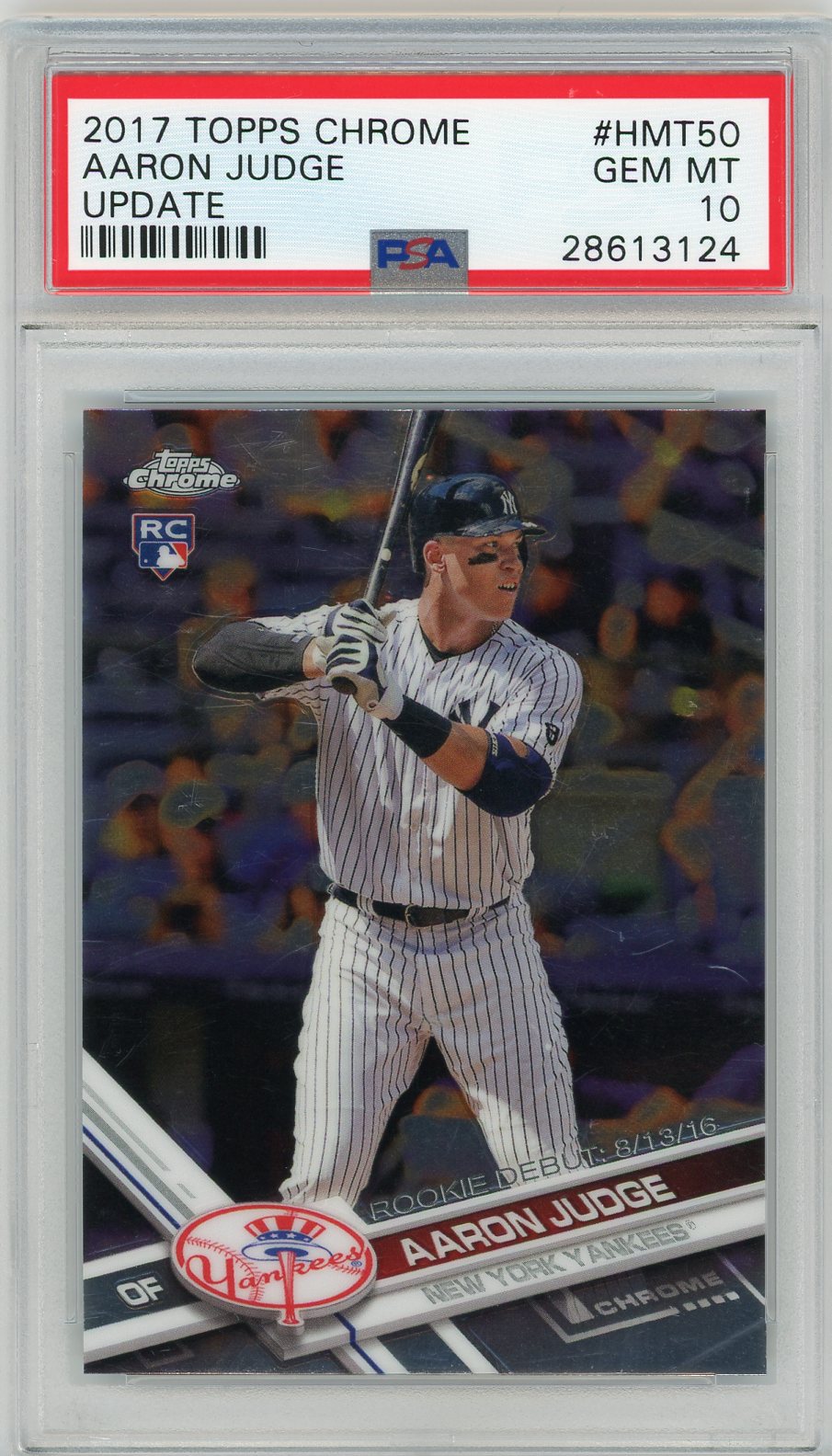2017 Topps Chrome Update #HMT50 Aaron Judge PSA 10
