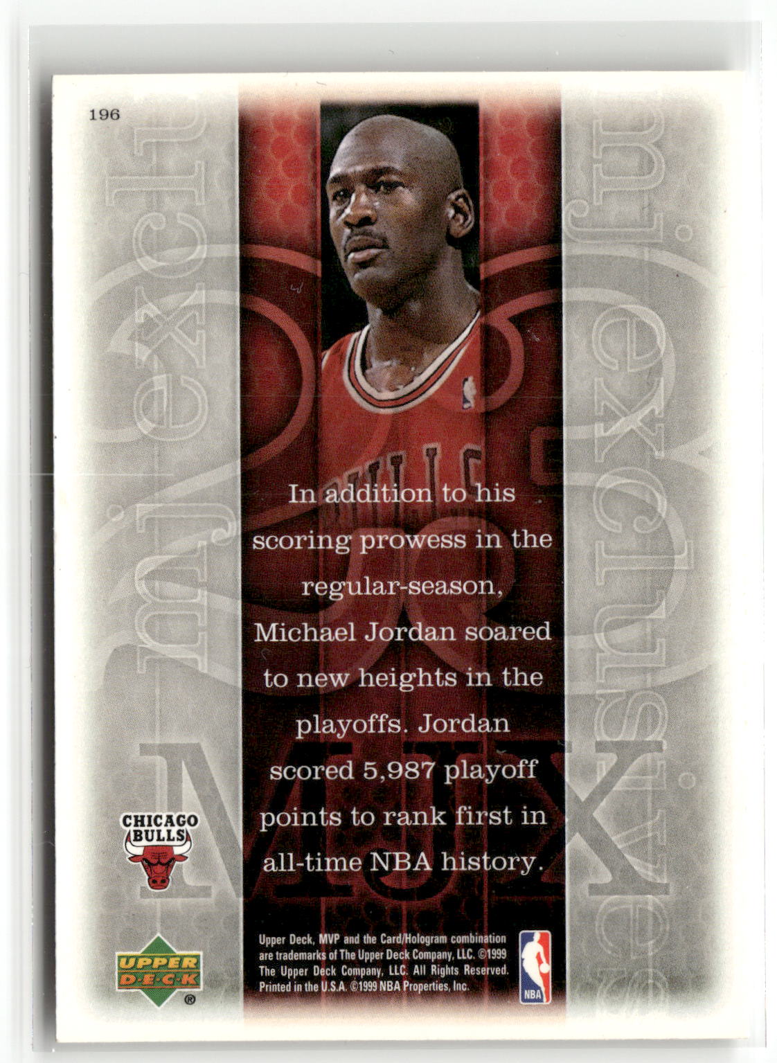 1999-00 Upper Deck MVP #196 Michael Jordan-2