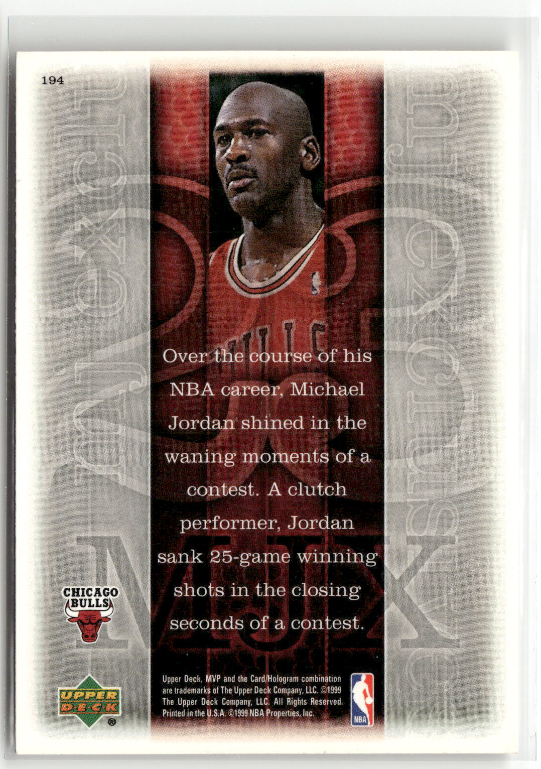 1999-00 Upper Deck MVP #194 Michael Jordan-2