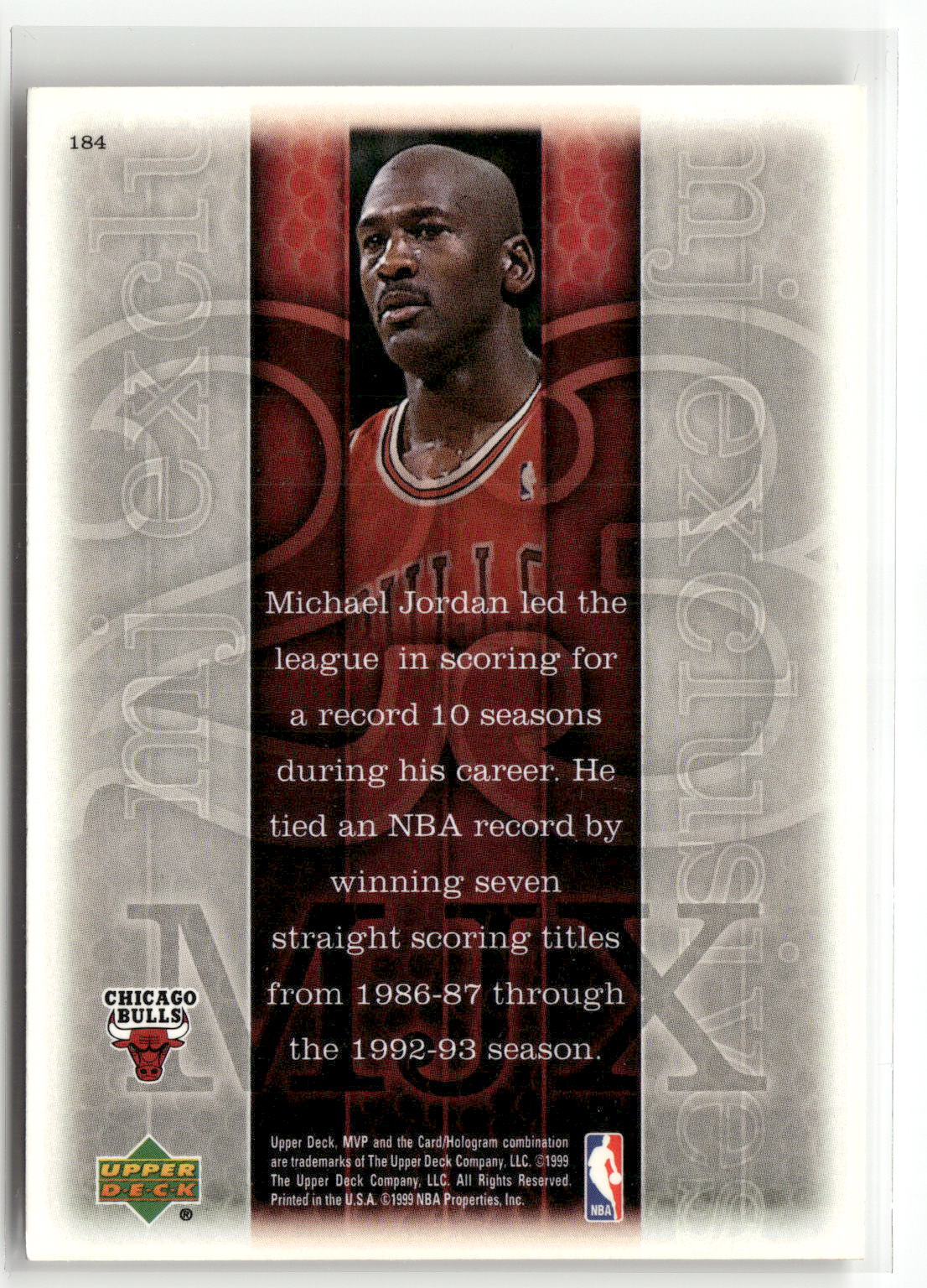 1999-00 Upper Deck MVP #184 Michael Jordan-2