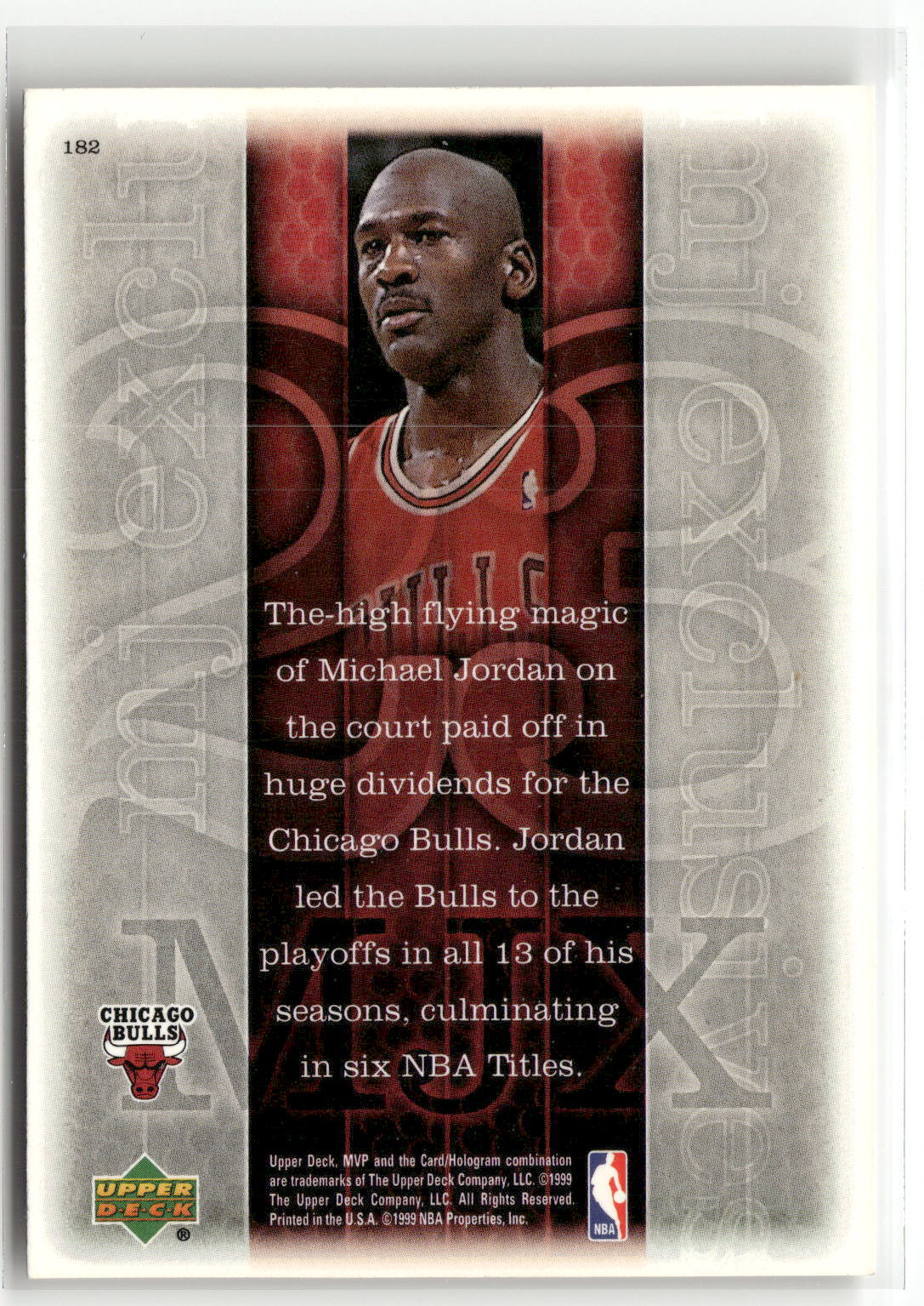 1999-00 Upper Deck MVP #182 Michael Jordan-2