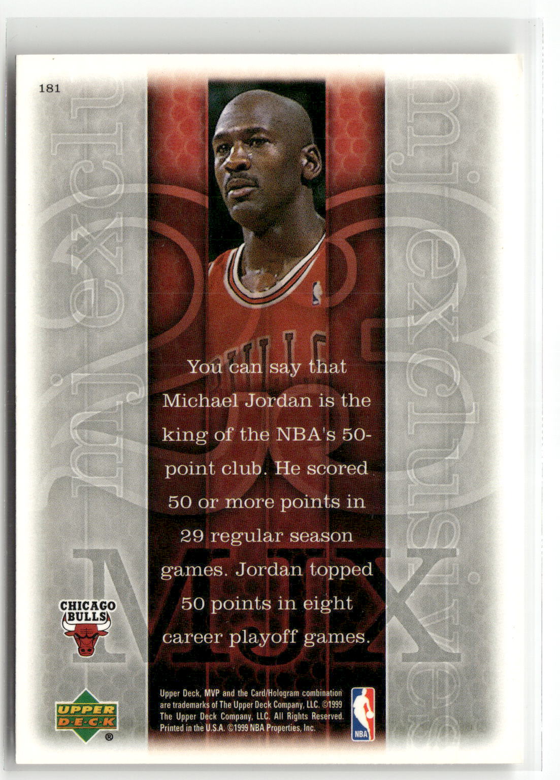1999-00 Upper Deck MVP #181 Michael Jordan-2