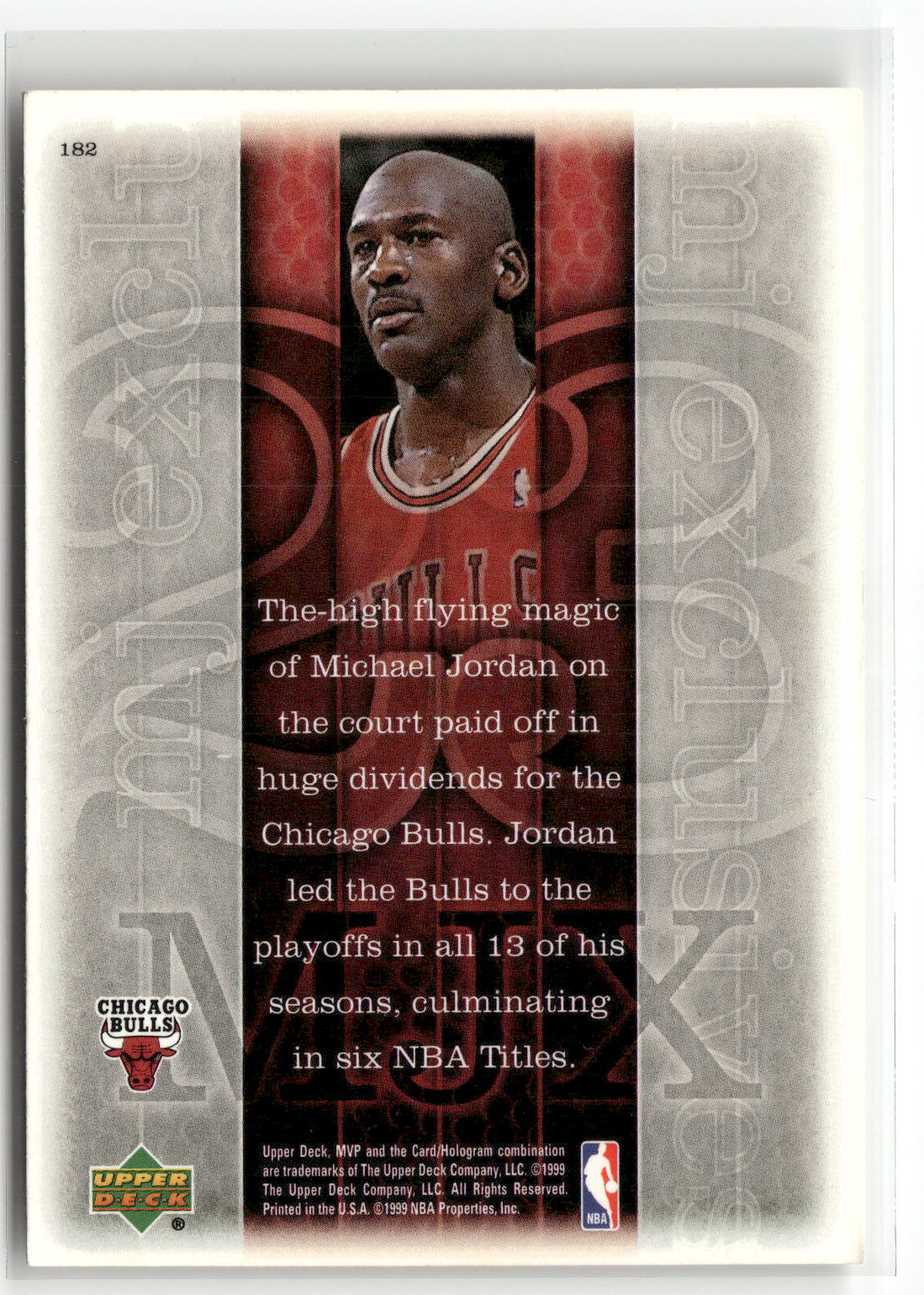1999-00 Upper Deck MVP #182 Michael Jordan-2