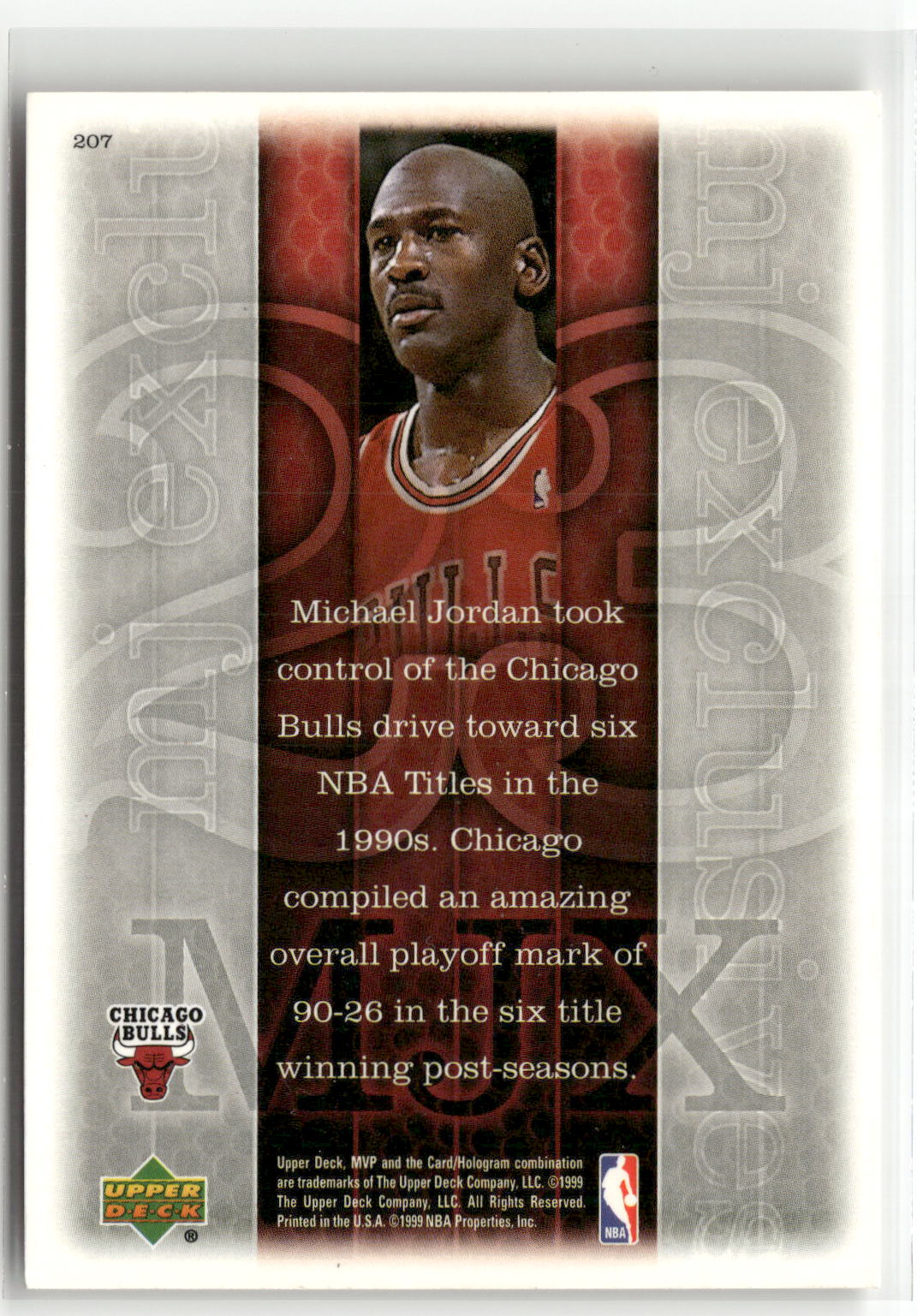 1999-00 Upper Deck MVP #207 Michael Jordan-2