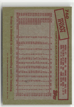 1985 Topps #760 Nolan Ryan-2