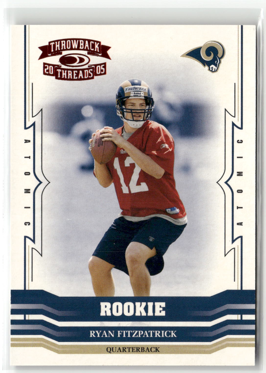 2005 Donruss Throwback Threads #199 Ryan Fitzpatrick Red #/10