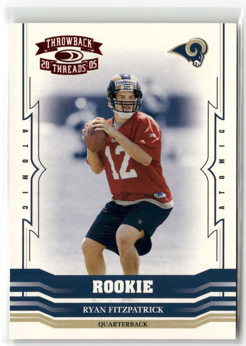 2005 Donruss Throwback Threads #199 Ryan Fitzpatrick Red #/10-1