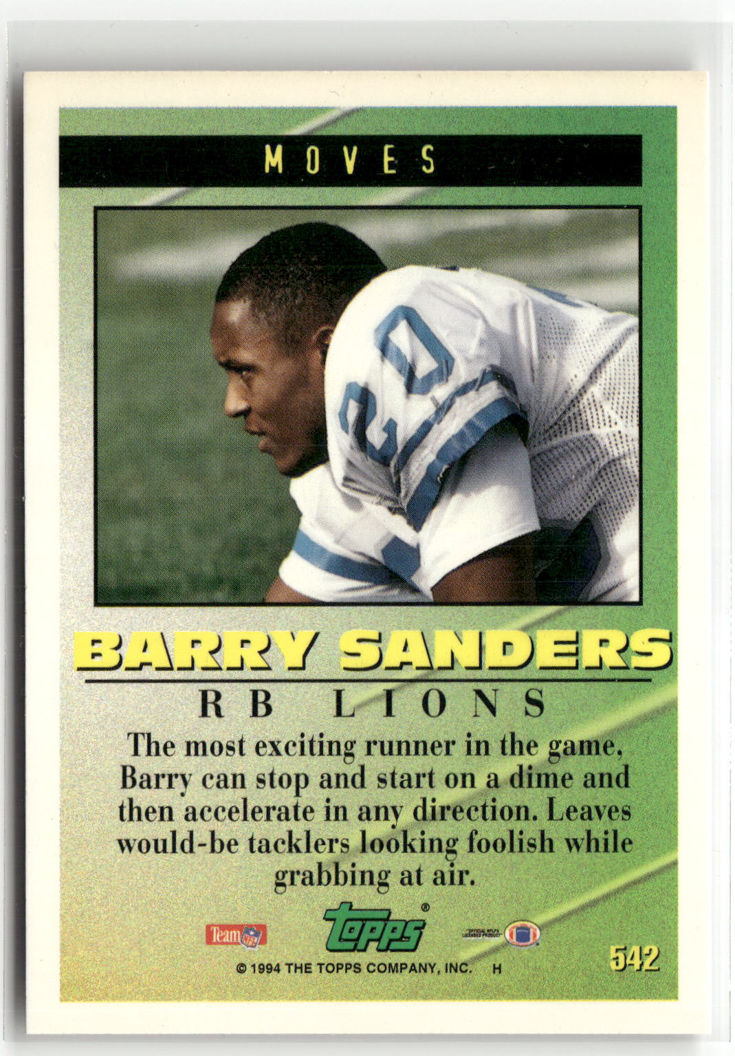 1994 Topps #542 Barry Sanders Special Effects-2