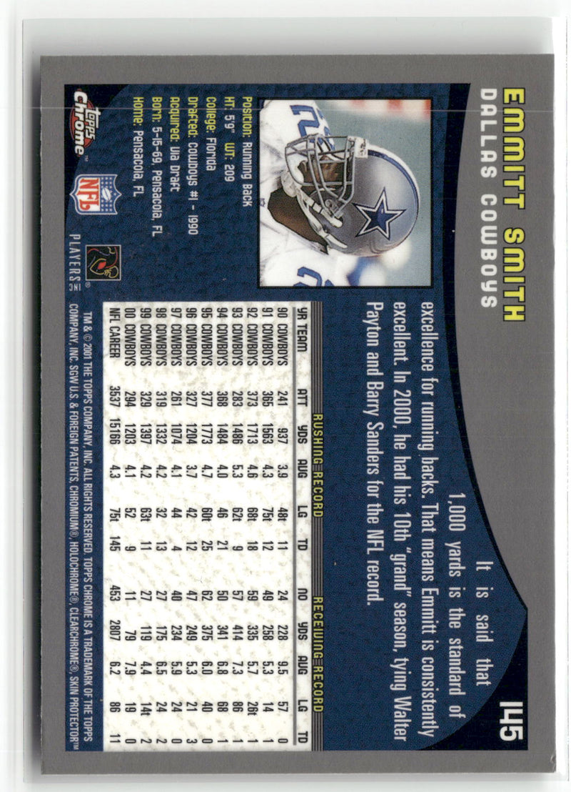 2001 Topps Chrome #145 Emmitt Smith-2