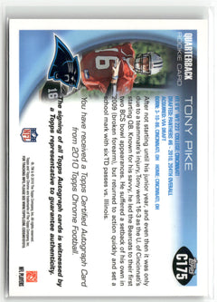 2010 Topps Chrome #C175 Tony Pike Rookie Autographs-2