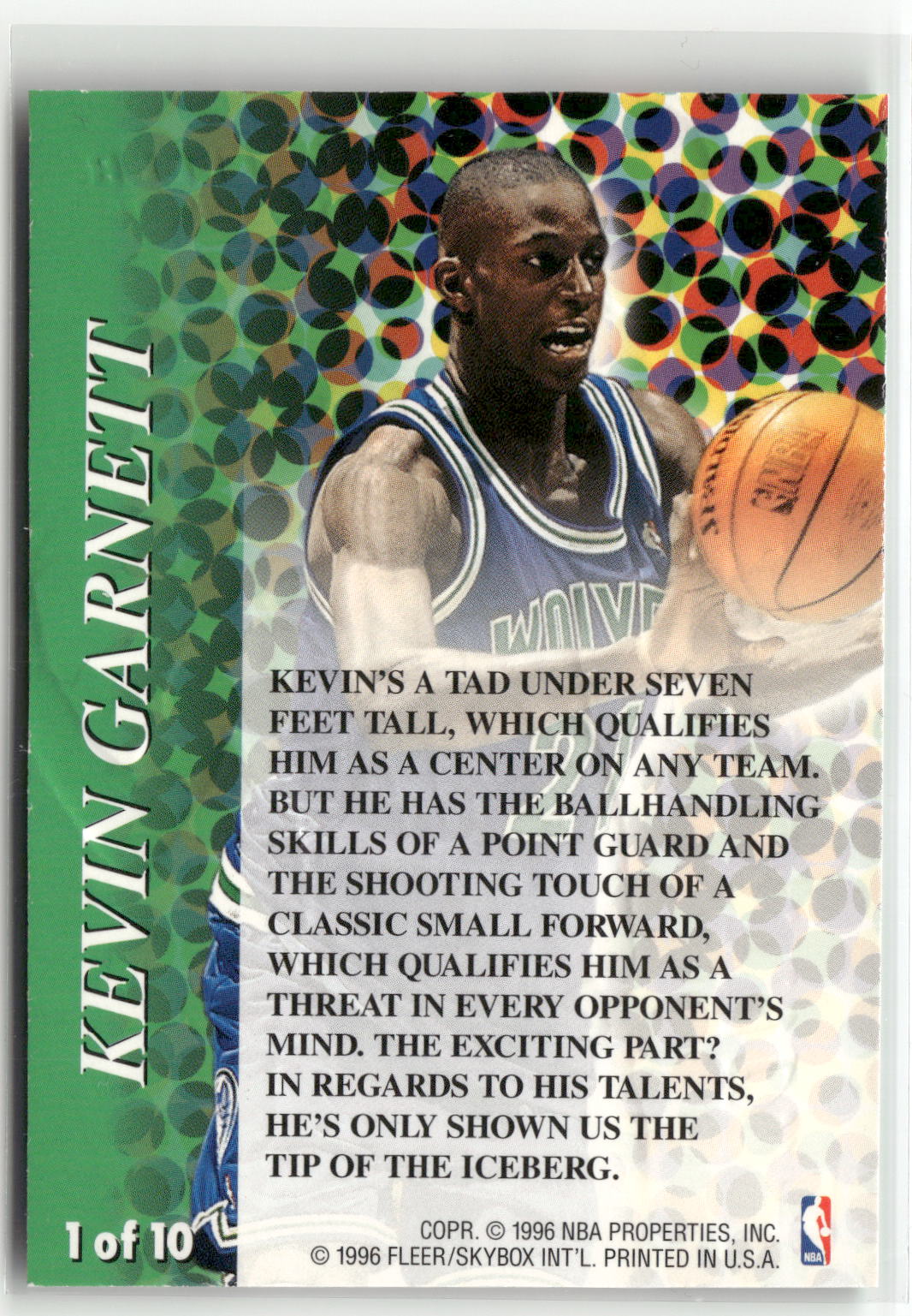 1996-97 Fleer #1 Kevin Garnett Franchise Future-2