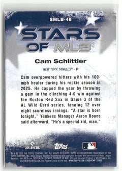 2026 Topps #SMLB-48 Cam Schlittler Stars of MLB-2