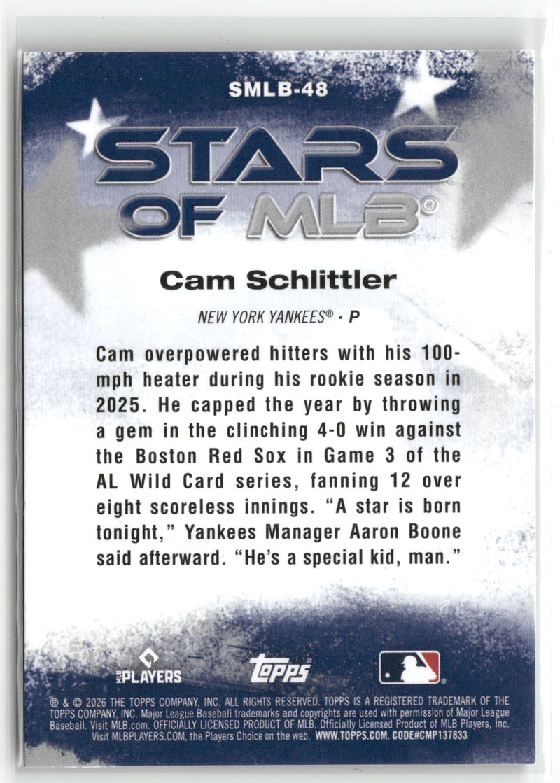 2026 Topps #SMLB-48 Cam Schlittler Stars of MLB-2