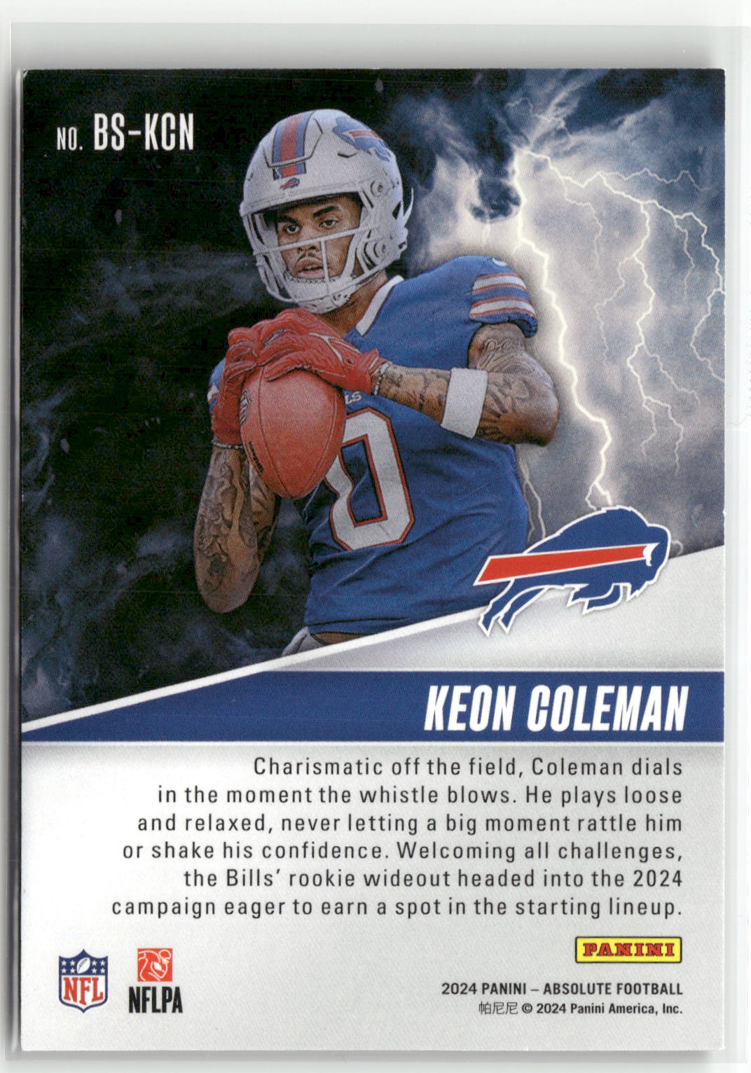 2024 Panini Absolute #BS-KCN Keon Coleman By Storm Orange Spectrum #/75-2