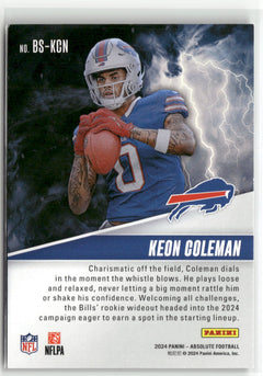 2024 Panini Absolute #BS-KCN Keon Coleman By Storm Orange Spectrum #/75-2