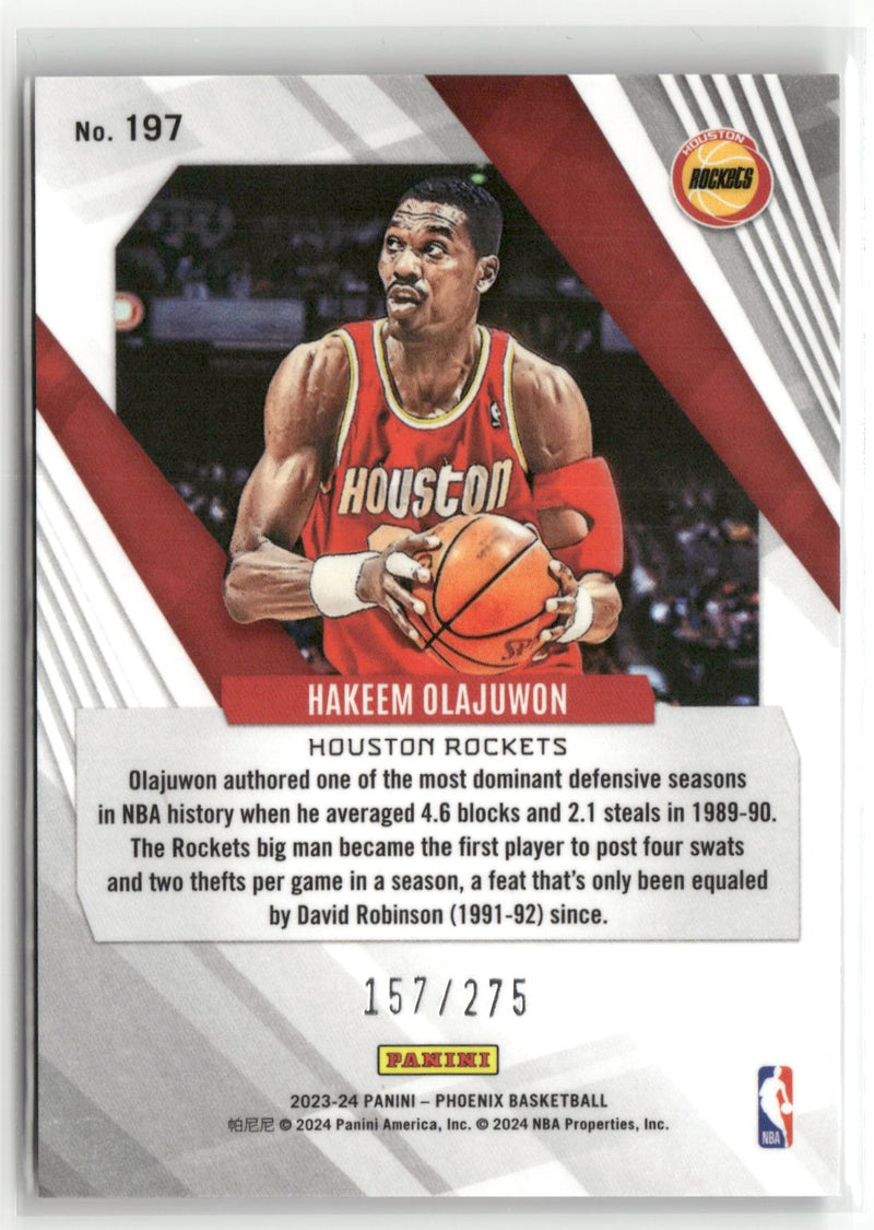 2023-24 Panini Phoenix #197 Hakeem Olajuwon Phoenix Blue Lazer #/275-2